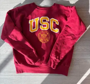 Champion USC 빨간색 택 맨투맨 X-LARGE