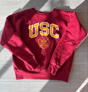 Champion USC 빨간색 택 맨투맨 X-LARGE