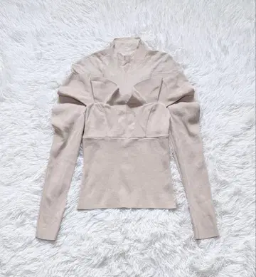 SNIDEL 데콜테 시스루 도킹 니트 풀오버