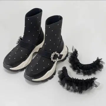 RANDA 2WAY 비쥬 니트 스니커즈