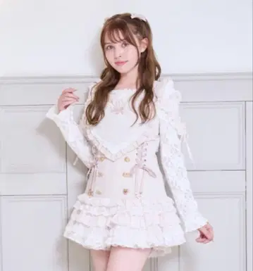 LIZLISA 하트 에이프런 점프스커트 셋업