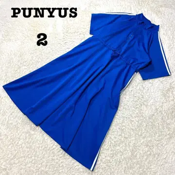 푸뉴즈 트랙 저지 원피스 롱 반팔 블루 빅 사이즈 2