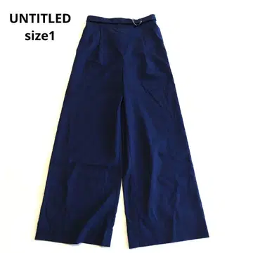 UNTITLED 언타이틀 린넨 혼방 와이드 팬츠 신축성 네이비 size1