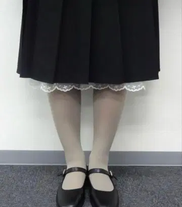 fekete 레이스 미디 플리츠 스커트 s