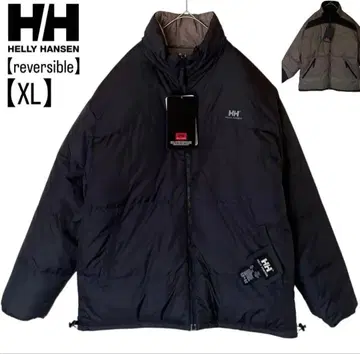 헬리한센 XL 자수 로고 두툼한 다운 리버서블
