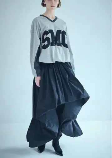 SMC 로고 V넥 트레이닝복 그레이