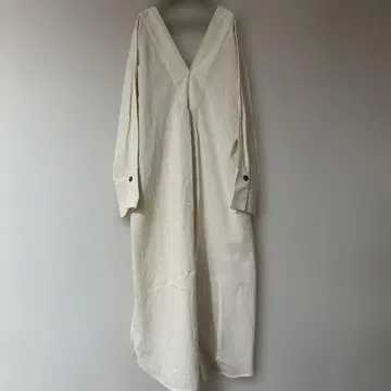 select MOCA 모카 면 100 아이보리 긴팔 롱 원피스 튜닉