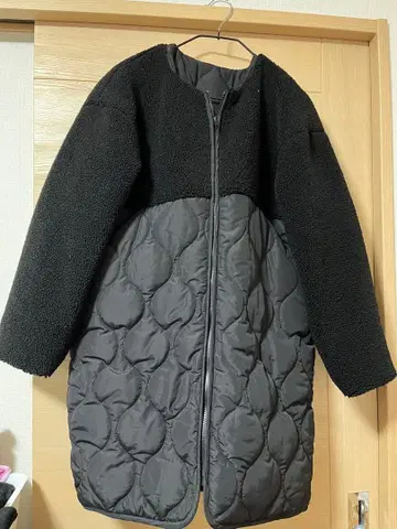 레카 보아 절개 퀼팅 자켓 블랙