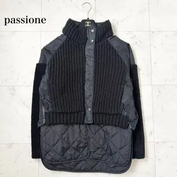 새상품급 파시오네 passione 이소재 도킹 자켓 블랙 M