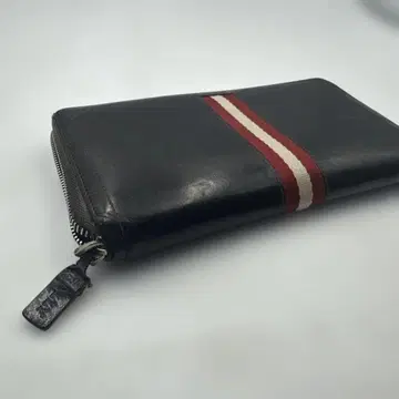 4BALLY 가죽 블랙 장지갑 스트라이프
