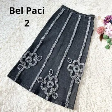 Bel Paci 벨파치노 포테치노 입체 플라워 모티브 데님 스커트