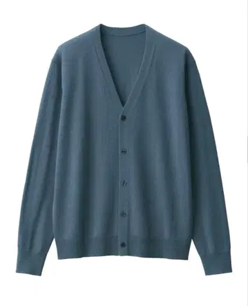 무인양품 울 100% V넥 가디건 S 사이즈 블루