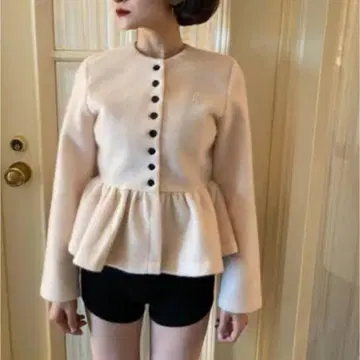 Bibiy 핑크 페플럼 가디건