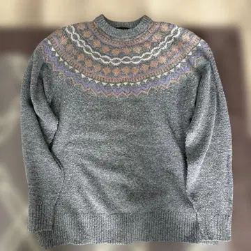 EKAL 노르딕 무늬 스웨터 그레이