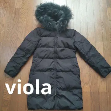 퍼 트리밍 롱 다운 자켓 블랙 M