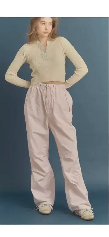 shishikui 파라슈트 팬츠 핑크 S