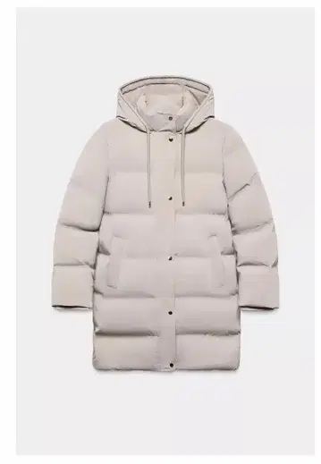 ZARA 세미롱 기장 러버 가공 윈드 브레이커 L