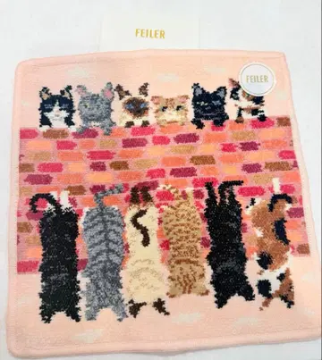 [ 미사용 새상품 ] FEILER 고양이 디자인 손수건 피핑키튼 페일아
