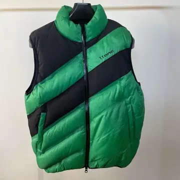 1tone 다운 베스트 그린/블랙 S