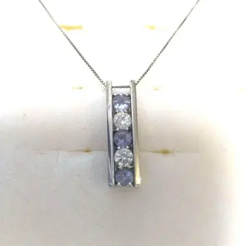 쥬얼리 츠츠미 k14 WG 탄자나이트 펜던트 목걸이