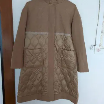 세라비 후드 부착, 안감 있는 코트, 퀼팅 롱 코트, 후드 탈부착 가능