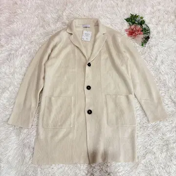 새상품 Natural Basic 캐시미어 혼방 롱 가디건 자켓풍 화이트