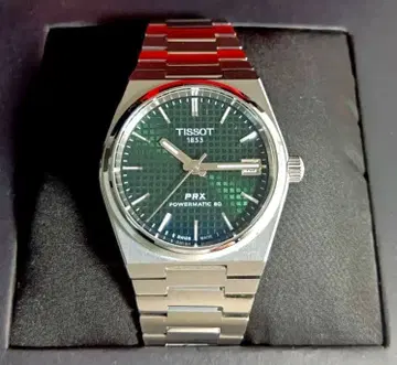TISSOT PRX 자동 와인딩 손목시계 그린 35mm 새상품급