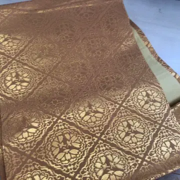 밑단 끌어내리는 오비 게이샤 무용 전통 금색 바탕 벚꽃 무늬 순수 실크