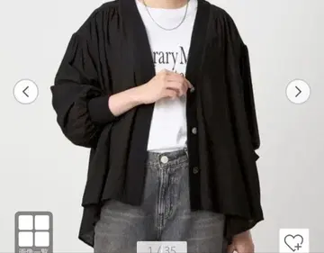 그린 레이블 리랙싱 R/NY 가디건 블라우스 블랙