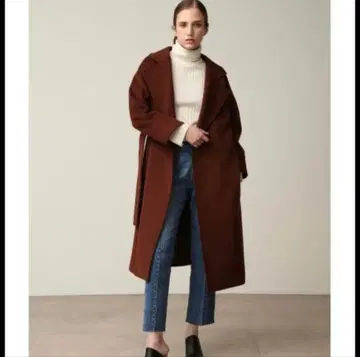 mila owen 내추럴 가운 코트 브라운