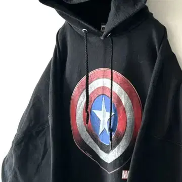 헤인즈 마블 캡틴 아메리카 맨투맨 후드티 3XL 블랙 블랙 구제 의류