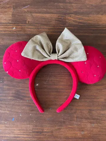 디즈니 머리띠 빨간색 크리스마스