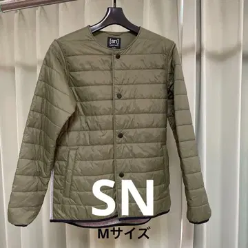 SN 슈퍼내추럴 충전솜 노카라 자켓 카키색
