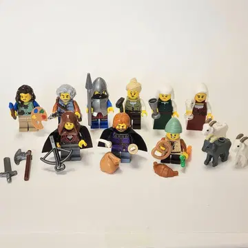 LEGO 중세의 마을 풍경 미니 피규어 9체