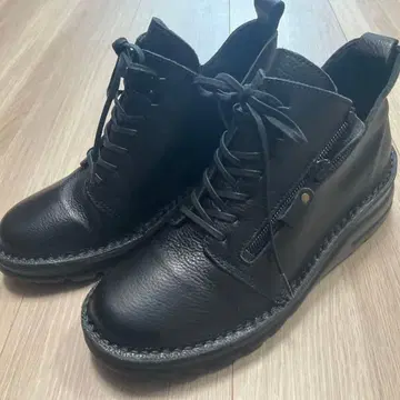 JS하트라벨 소가죽 레이스업 숏부츠 22cm 새상품 끈 2개 포함