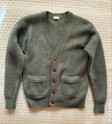 니트 가디건 카키