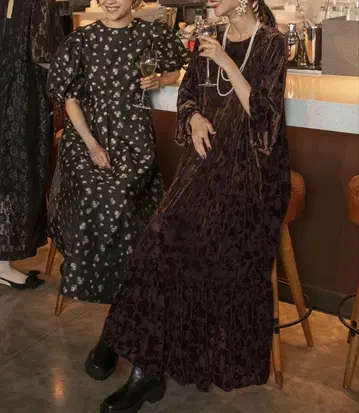 택 포함 새상품 forsky. 플라워 플로키 티어드 원피스 퍼플