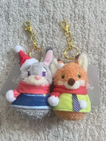 주토피아 크리스마스 눈사람 봉제 인형 키링 키체인