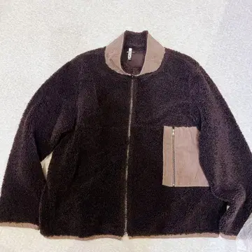 L 사이즈 다크 브라운 플리스 자켓