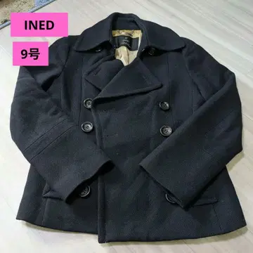 INED 네이비 더블 브레스트 피 코트 9호