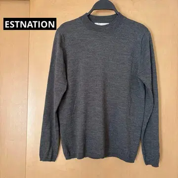 에스트네이션 그레이 긴팔 스웨터 울 100%