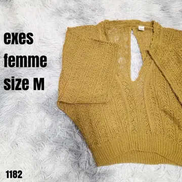 axes femme 엑시즈팜 시스루 니트 골드 M 1182