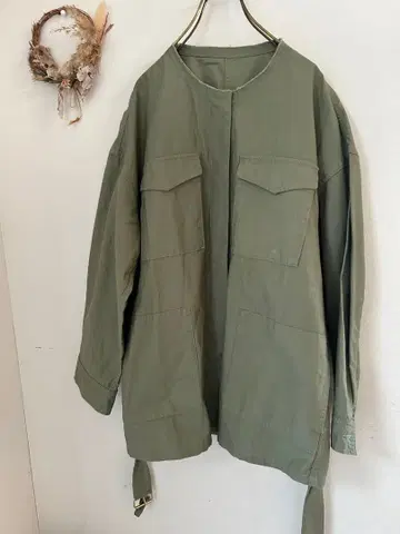 스픽 앤 스팬 올리브 그린 밀리터리 자켓