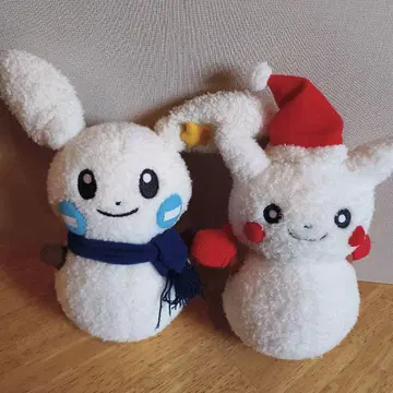 포켓몬 센터 한정판 피카츄 마이논 눈사람 봉제 인형