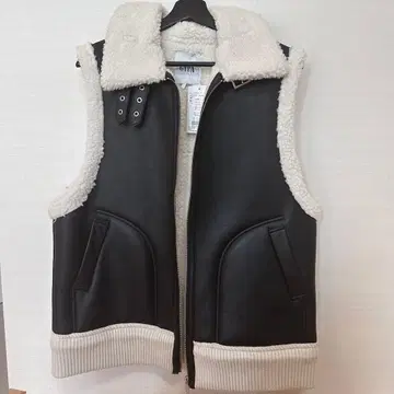 제이다 GYDA 무스탕 베스트 가죽 오버 사이즈 집업 베스트