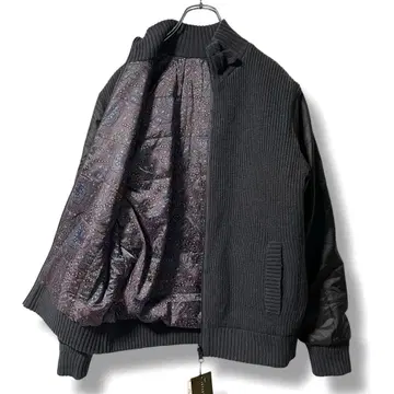 택 포함 리버서블 INTERMEZZO 니트 점퍼 페이즐리 M