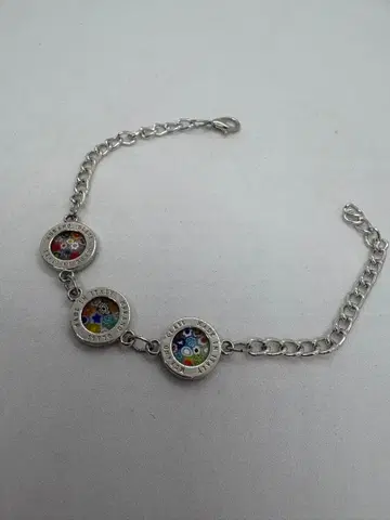 이탈리아제 실버 체인 팔찌 베네치아 유리 무라노 유리