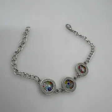 이탈리아제 실버 체인 팔찌 베네치아 유리 무라노 유리