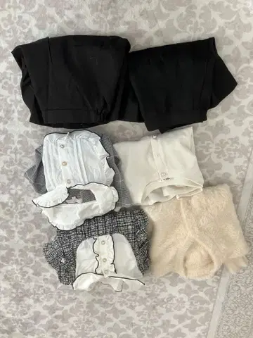 캐주얼 드레스 세트 체크 무늬 트위드