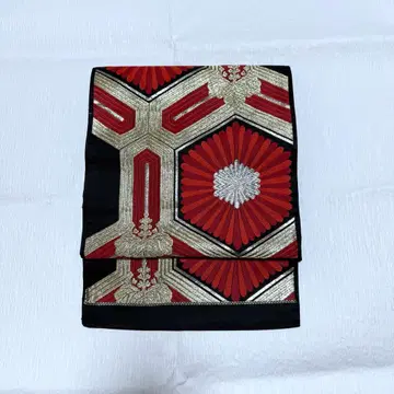 나고야 오비 육통 순수 실크 앤티크 레트로 블랙 계열 리메이크